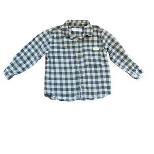 Zara Flannel Checkered Button Up Shirt 3/4 Years